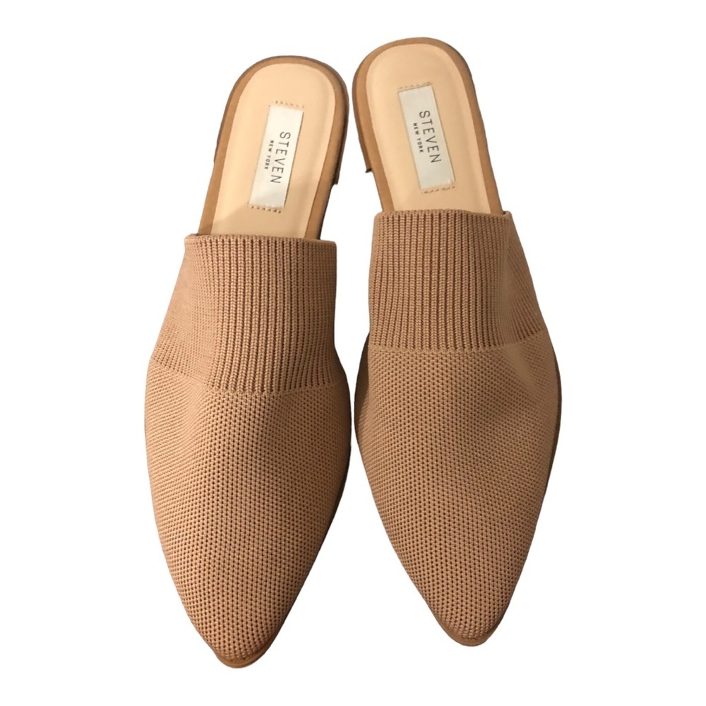 STEVEN NEW YORK Valdez tan Knit Mule slip on flats size 9.5 brand new